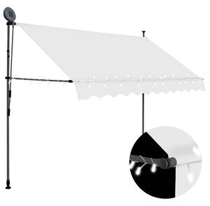 Ručně zatahovací markýza s LED světlem 250 cm krémová 145872