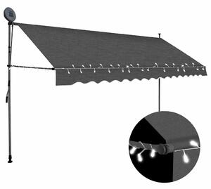 Ručně zatahovací markýza s LED světlem 400 cm antracitová 145868