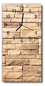 Nástěnné hodiny vertikální Kamenná zeď béžová 30x60 cm