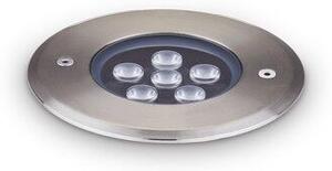 Ideal Lux 255668 FLOOR venkovní zápustné svítidlo do země LED D120mm 6W/780lm 3000K IP67 ocel