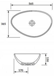 Cersanit Moduo - asymetrické umyvadlo na desku 56,5 x 36,5 cm, bílá, K116-052