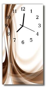 Nástěnné hodiny vertikální Umělecké grafické čáry béžové 30x60 cm