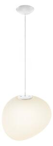 Závěsná svítidlo Foscarini, Gregg MIDI, stmívatelné, Bílá, Obývací pokoj, Sklo, Design