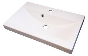 Koupelnová sestava s umyvadlem WINNA - dub wotan / lesklá bílá + sifon ZDARMA