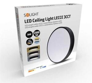 Solight WO803-B LECCE - LED stropní svítidlo s přepínačem barvy světla, Ø 30cm, 36W, 3000/4000/6000K (Stropní černé svítidlo s možností změny teploty chromatičnosti přepínačem na svítidle)