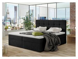 Boxpringová manželská postel 120x200 CLARA - černá + topper ZDARMA