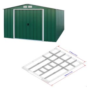 Collosus Eco XXL Zahradní domek 11,6 m² + podlahové profily, zelený DURAMAX 61361+57222