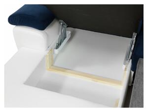 Rozkládací sedačka s úložným prostorem a LED podsvícením SAN DIEGO MINI - bílá ekokůže, levý roh