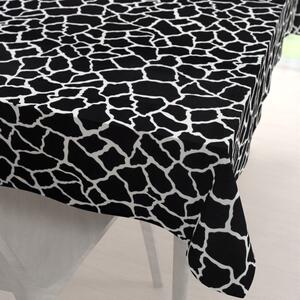 Biante Sametový obdélníkový ubrus Tamara TMR-015 Černobílý žirafí vzor 50x100 cm