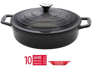 Kastrol s poklicí Ø 28 cm, litinový, šedý ELO 33828