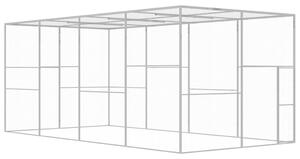 Klec pro kočky 6 x 3 x 2,5 m pozinkovaná ocel 146362