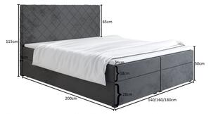 Čalouněná postel 160x200 LILLIANA 2 - růžová