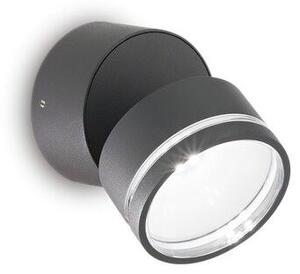 Ideal Lux 285467 OMEGA ROUND venkovní nástěnné svítidlo LED D90mm 7W/650lm 4000K IP54 antracit