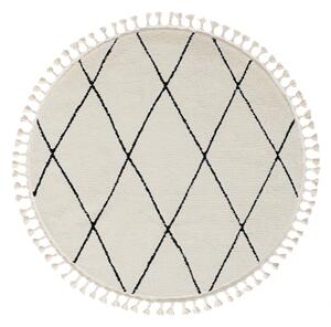 My Flair, Kusový koberec Moroccan Fantasy weiß kruh, 140x140 (průměr) kruh, černobílá, ložnice