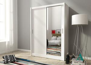 Skříň se zrcadlem 130 cm MARVAN - bílá