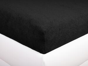 Aaryans Froté prostěradlo černé Rozměry: 180x200 cm, Gramáž: 190 g/m2