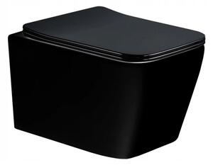 Závěsný set Mexen Fenix + WC TEO Rimless černá 51 x 36 cm + pomalu padající deska Slim, 60100 + 3385XX85