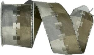 Stuha vánoční CELEBRATION PLATINUM 40mm x 2m (15,-Kč/m)