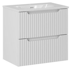 COMAD Závěsná skříňka s umyvadlem - NOVA 82-60-2S white, šířka 60 cm, matná bílá