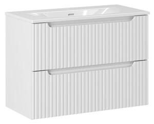 COMAD Závěsná skříňka s umyvadlem - NOVA 82-80-2S white, šířka 80 cm, matná bílá
