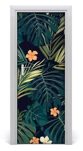Samolepící fototapeta na dveře havajské květiny 85x205cm