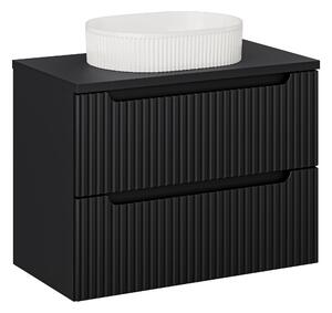 Comad Koupelnová skříňka s deskovým umyvadlem SET-NOB B BLACK 80 černá mat