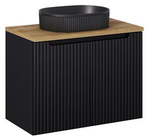 Comad Koupelnová skříňka s deskovým umyvadlem SET-NOB B OAK 80 černá mat/dub coast evoke