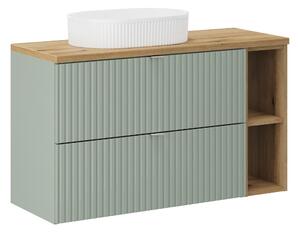 Comad Koupelnová skříňka s deskovým umyvadlem SET-LRG B OAK 100 zelená/dub coast evoke