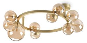 Ideal Lux 327808 PERLAGE stropní svítidlo 10xG9 saténová mosadz, jantarová