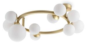 Ideal Lux 327815 PERLAGE stropní svítidlo 10xG9 saténová mosadz, bílá