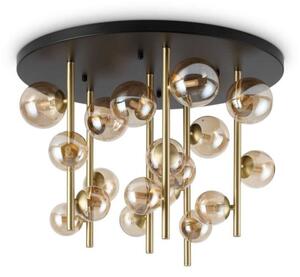 Ideal Lux 328379 PERLAGE stropní svítidlo 18xG9 D750mm saténová mosadz, jantarová
