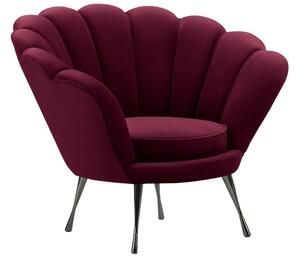 Fialové sametové křeslo Cosmopolitan Design Kingston II. s černou podnoží