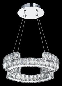 LUXERA 62428 SANTANA LED závěsné svítidlo 400 mm 24W, 4000K, chrom / čiré sklo
