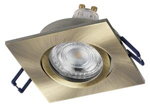 Zapuštěné bodové svítidlo LED čtvercové nastavitelné Click 4.5W, Zelená mosaz