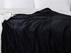 XPOSE® Mikroplyšová deka Exclusive s beránkem - černá 140x200 cm