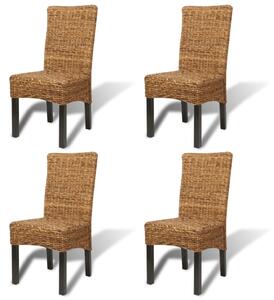 Jídelní židle 4 ks abaka a masivní mangovníkové dřevo