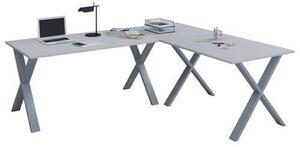 ROHOVÝ PSACÍ STŮL, šedá, barvy stříbra, 130/50/76 cm MID.YOU - Rohové psací stoly, Online Only