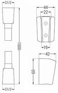 Mexen příslušenství - 1-bodový ruční sprchový set R-33, chrom/bílá, 785336052-02