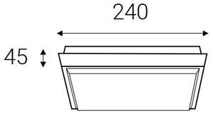 LED2 5130934 QUAD L, stropní hranaté extériové svítidlo 240mm 25W / 2000lm 3000K IP54 antracit