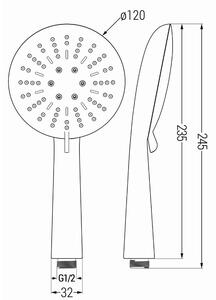 Mexen příslušenství - 1-bodový ruční sprchový set R-67, cerný, 785676052-70