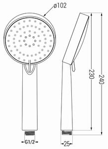 Mexen příslušenství - 1-bodový ruční sprchový set R-75, chrom/bílá, 785756052-02