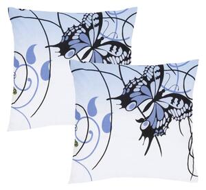 XPOSE® Bavlněný povlak na polštář KAROLÍNA - modrý 40x40 cm 2ks
