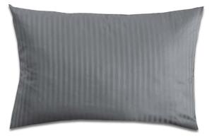 XPOSE® Saténový povlak na polštář PRUHY DUO - černý/tmavě šedý 70x90 cm