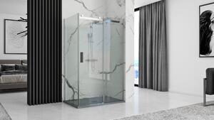 Rea GREY ROCK- Akrylátová sprchová vanička 80 x 100 x 3,5 cm + sifon, šedá, REA-K4582