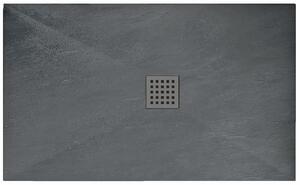 Rea GREY ROCK- Akrylátová sprchová vanička 80 x 120 x 3,5 cm + sifon, šedá, REA-K4583