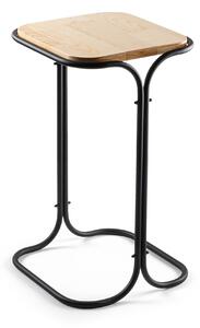 Kalune Design Odkládací stolek Shb-001-A z masivu černý/dub přírodní