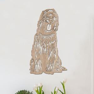 Dřevěný obraz psa BRIARD | Rozměry (cm): 23x40 | Zvolte barvu dekoru: Dub Sonoma