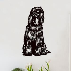 Dřevěný obraz psa BRIARD | Rozměry (cm): 23x40 | Zvolte barvu dekoru: Černá