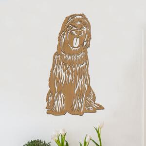 Dřevěný obraz psa BRIARD | Rozměry (cm): 23x40 | Zvolte barvu dekoru: Buk