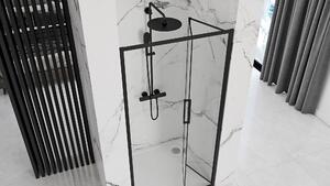 Rea - RAPID FOLD zalamovací sprchové dveře - černý mat, 90 x 195 cm, REA-K6419
